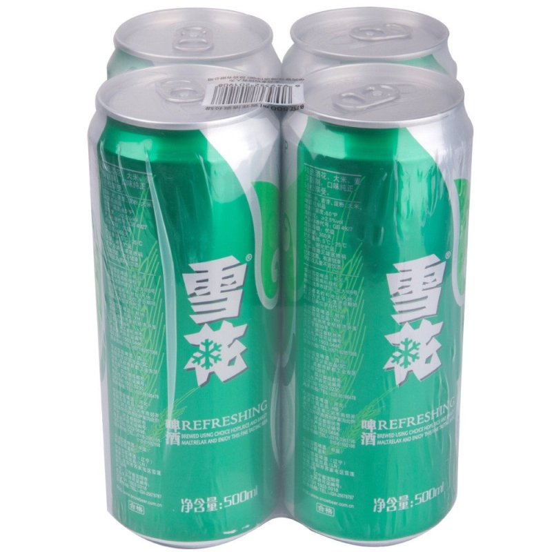 雪花啤酒清爽四连包500mL*4