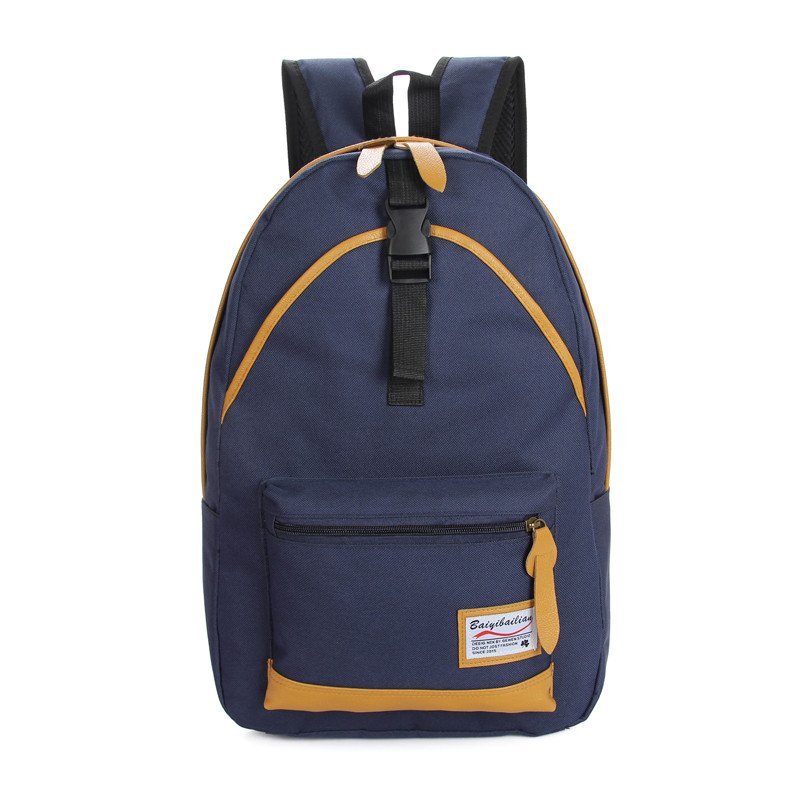 尚魅2016新款日韩版男女包潮旅行包双肩包书包休闲帆布中学生背包 藏蓝色