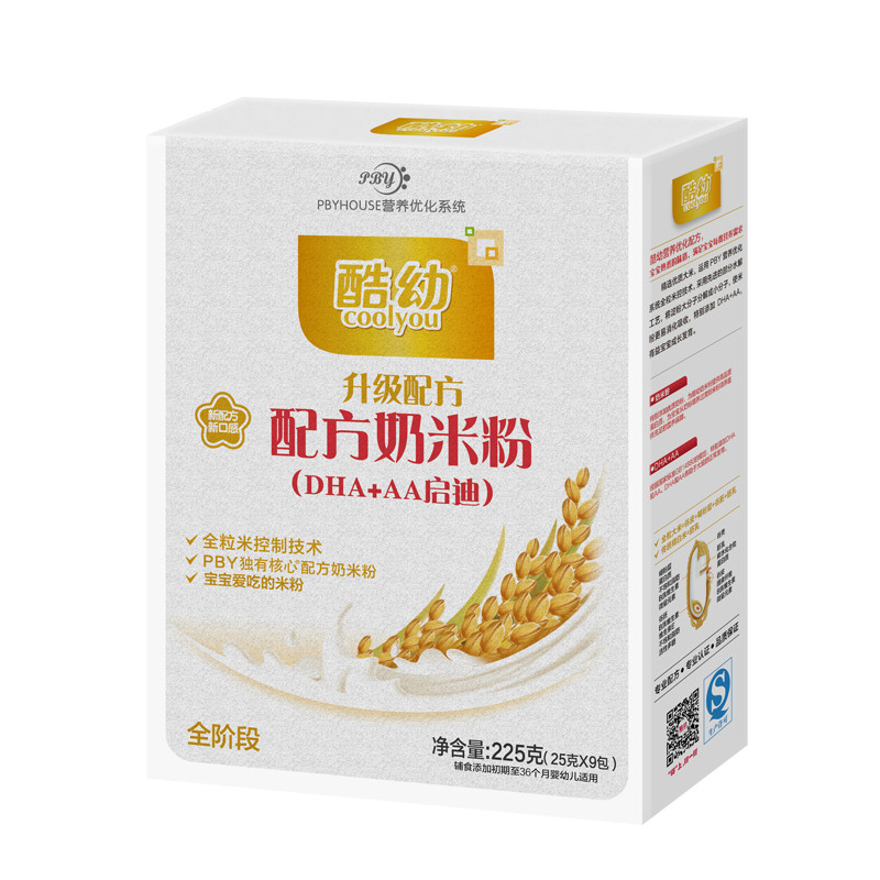 酷幼 配方奶米粉（DHA+AA启迪）全阶段 225g