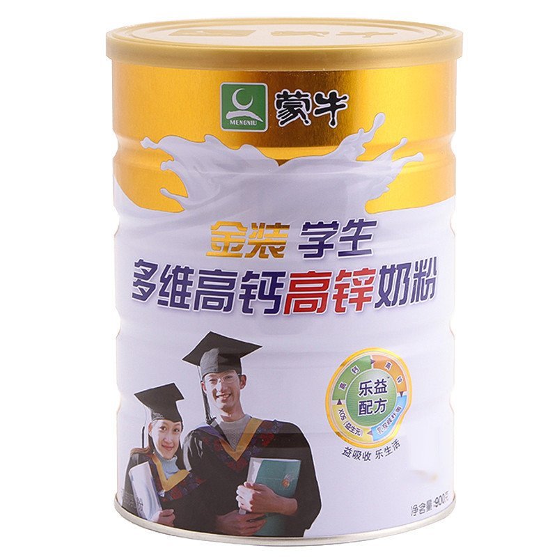 蒙牛金装学生多维高钙高锌奶粉罐装900g