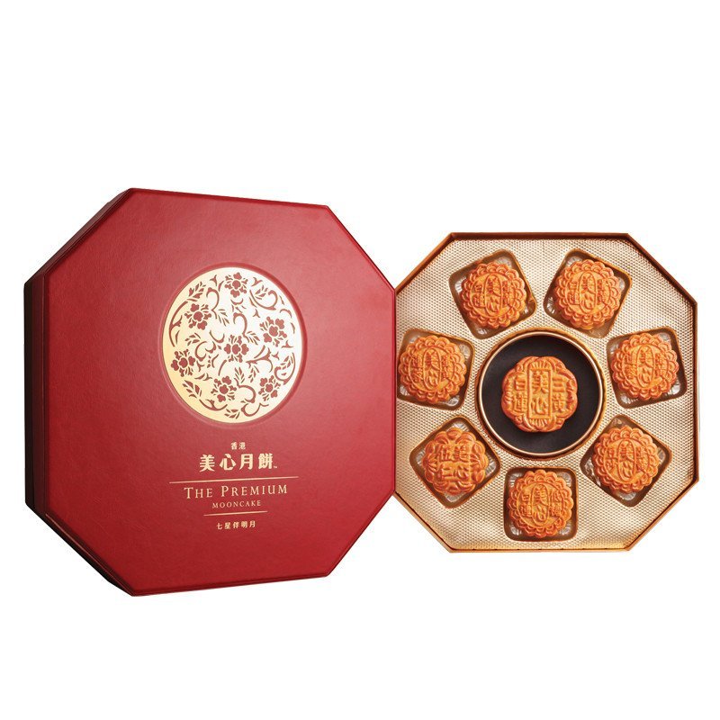 香港美心七星伴明月月饼礼盒 1350克/盒中秋礼盒七星伴月 配礼品袋