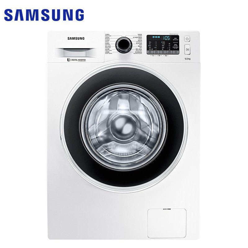 三星(SAMSUNG)9公斤全自动滚筒洗衣机 泡泡净技术 钻石型内筒 智能变频 家用WW90J5430GW(XQG90-90J5430GW))