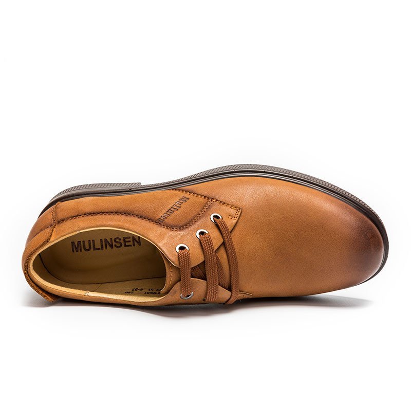 木林森男鞋牛皮户外休闲男士系带皮鞋 2015秋新品 棕色 39码