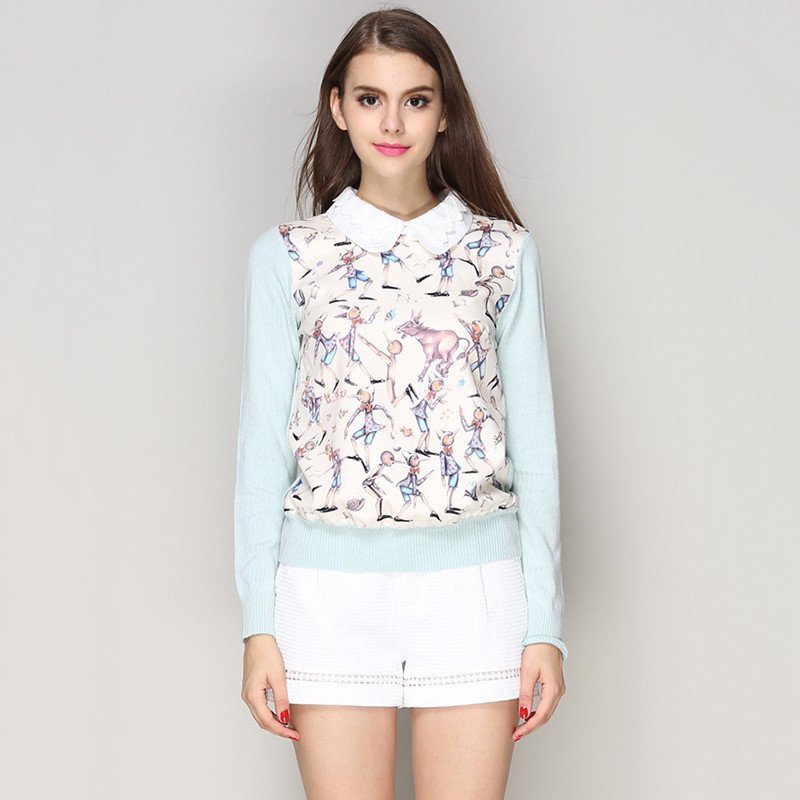 【爱丽缇(ailiti)系列】爱丽缇2015秋装新款针织衫polo领上衣u2667