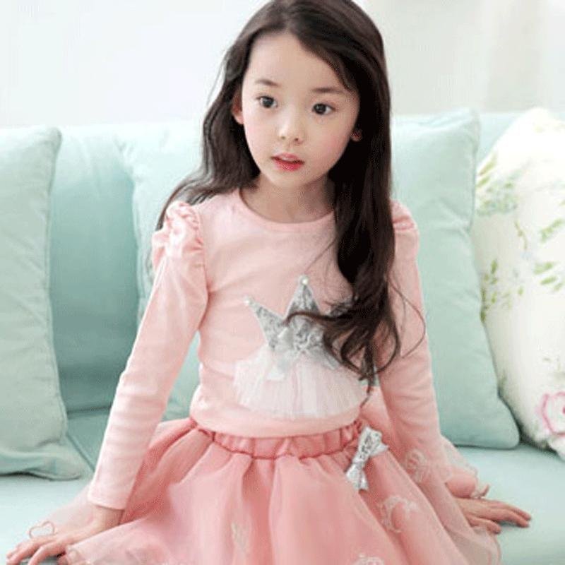 宝宝安 cy8335 童装女童秋装2015儿童长袖t恤纯棉打底衫宝宝春秋款