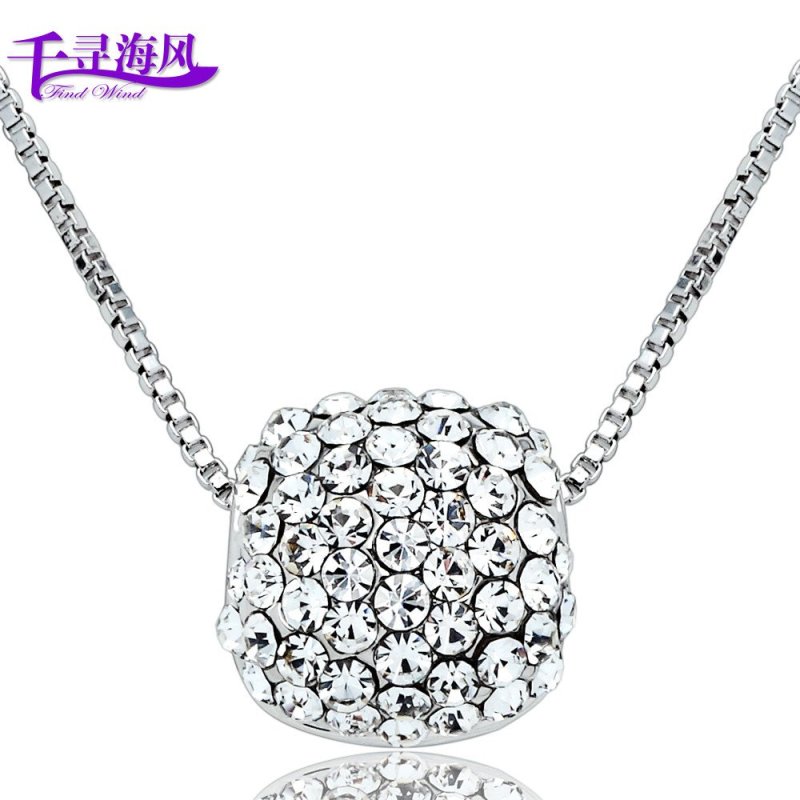 七夕情人节礼物千寻海风幸福密石合金项链韩版女时尚短锁骨链新品配饰 生日礼物 银色