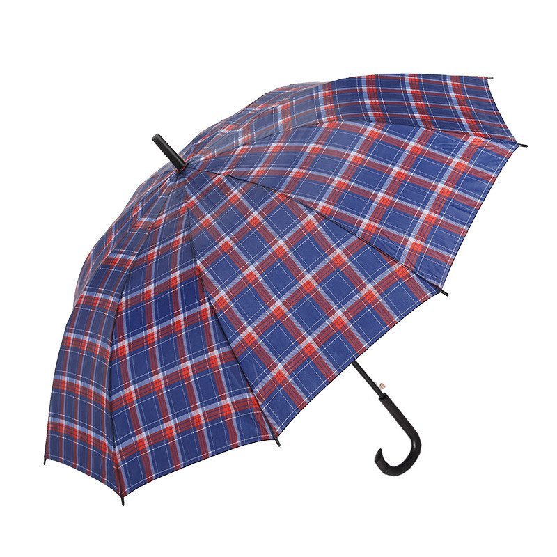 天堂伞170e10骨格纳米强力拒水男士超大伞面半自动直杆伞商务伞晴雨伞商务格子伞 幽蓝色格子