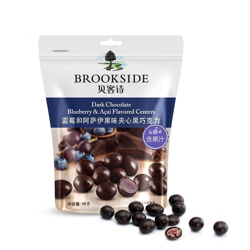 贝客诗蓝莓和阿萨伊果味夹心黑巧克力125g