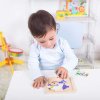 费雪木玩积木拼图儿童玩具FP7001A宝宝启蒙早教益智力木质动物拼板2-6岁