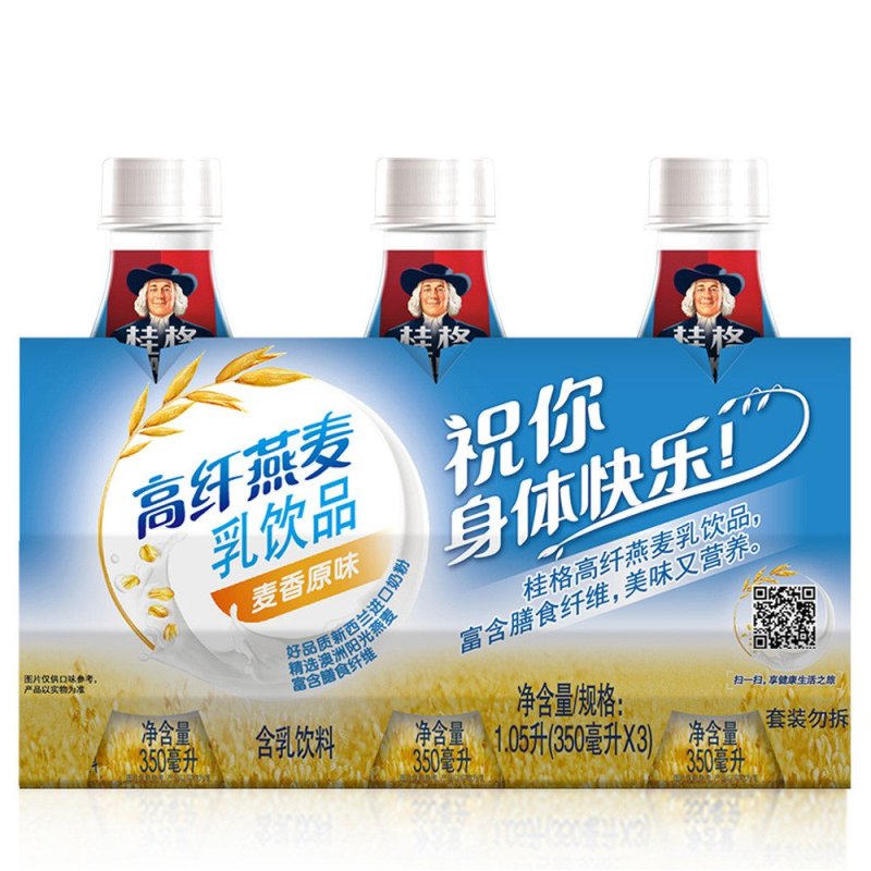 桂格高纤燕麦乳麦香原味350毫升*3联瓶