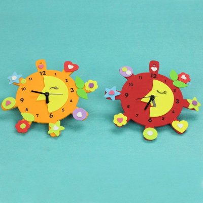 手工创意钟表 儿童益智diy玩具幼儿园手工制作eva材料