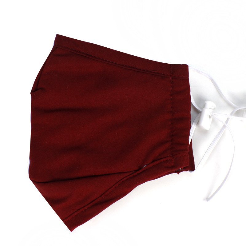 透气防尘双微过滤片口罩可拆洗加强型男女立体口罩 酒红色