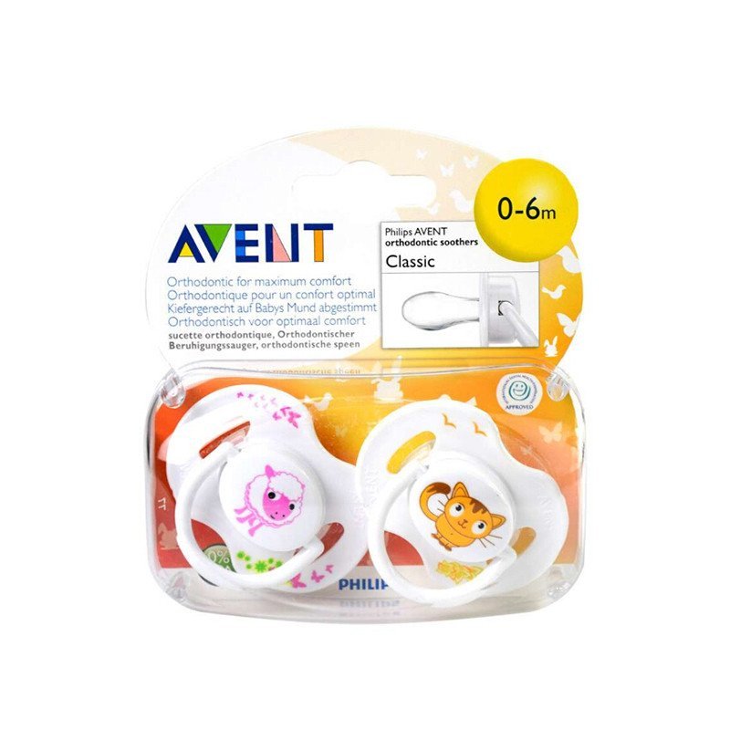 飞利浦 AVENT 新安怡 宝宝卡通动物安抚奶嘴（0-6个月）SCF182/23 英国原装进口