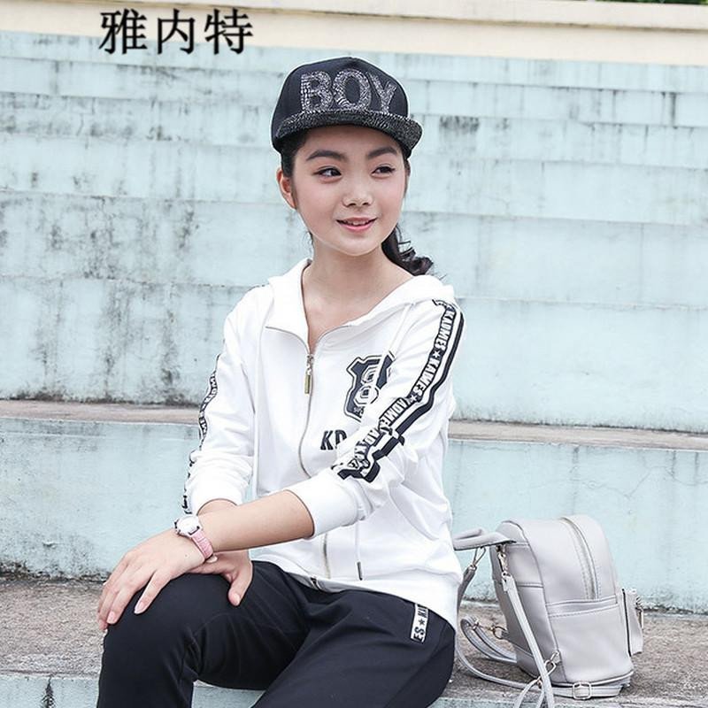 雅内特2015新款女装长袖连帽运动套装女BR203068#841 2XL 白色