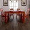 乐庭家具 实木餐桌餐椅套装 餐桌椅组合 橡胶木餐桌餐台 1.35米海棠色长方形饭桌 餐桌 餐桌