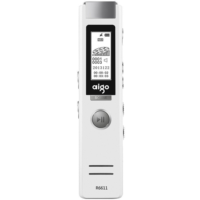 爱国者（aigo）R6611录音笔白色 8G