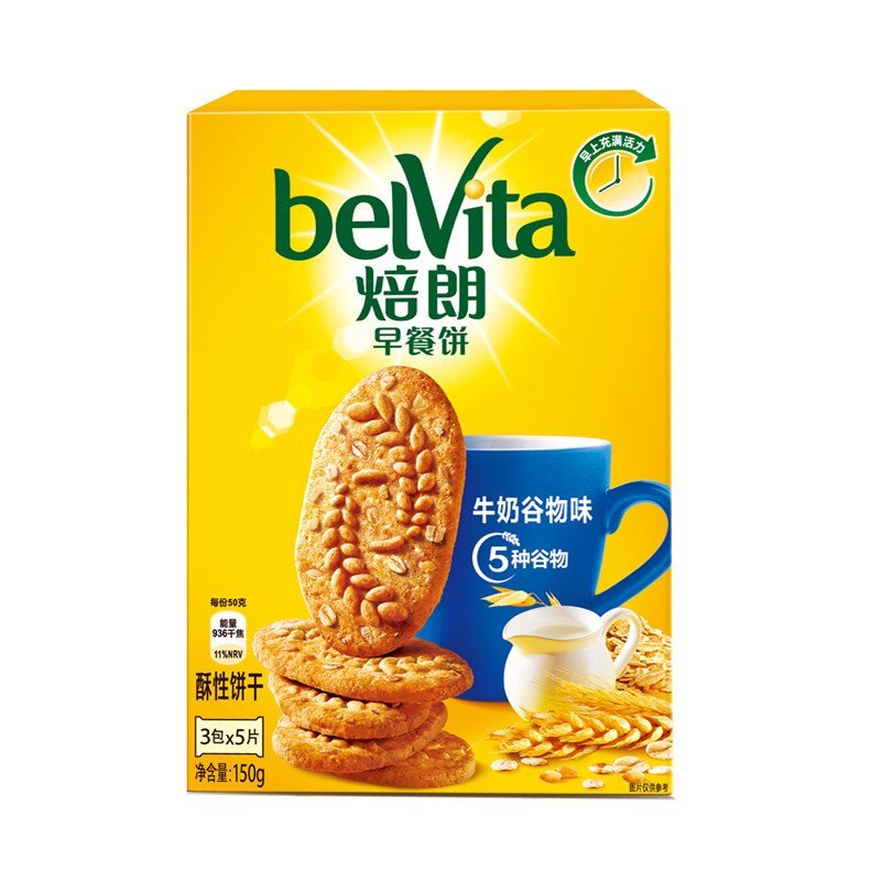焙朗早餐饼牛奶谷物味150g