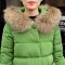 禾壹 真毛领淑女短款锤子袖羽绒服女 2015冬装新款时尚韩版女装貉子毛羽绒衣 外套 L 玫红色