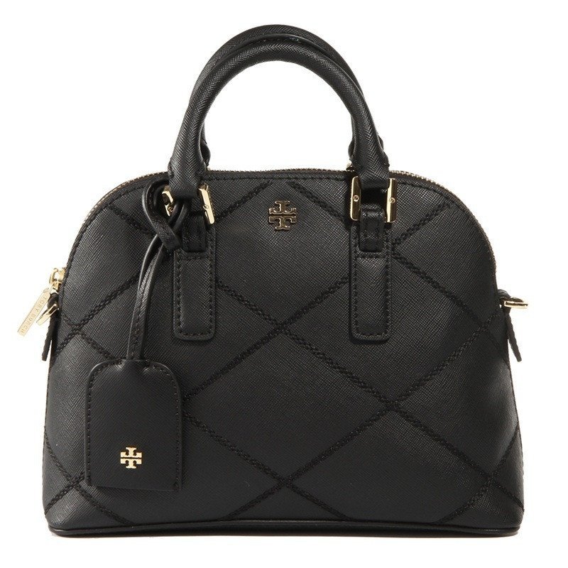 托里伯奇(TORY BURCH)格纹女款单肩手提包 31149782 黑色