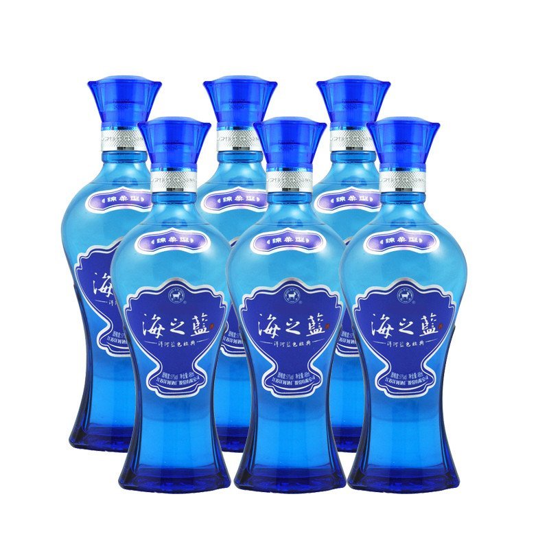 洋河 蓝色经典 海之蓝52度480ml*6瓶 整箱装绵柔型白酒