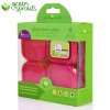 Green Sprouts小绿芽玻璃食物储存辅食分格盒 60ml*4 粉色适用1-6周岁储存新鲜的婴儿辅食