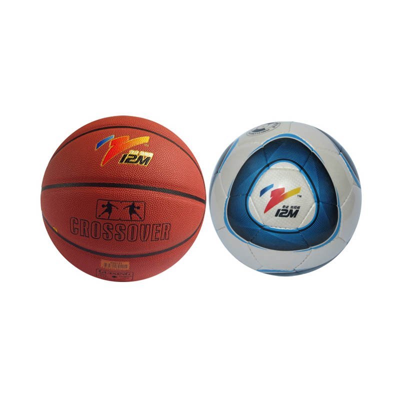 3#PU手缝足球组合7#红吸汗篮球 酒红色