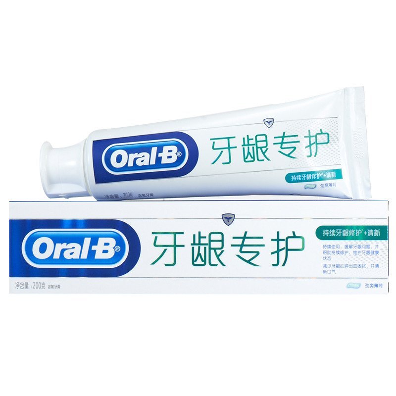 欧乐B牙专护牙膏(持续牙修护+清新)200g