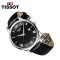 天梭TISSOT俊雅系列黑盘皮表带石英男表T063.610.16.058.00 黑色