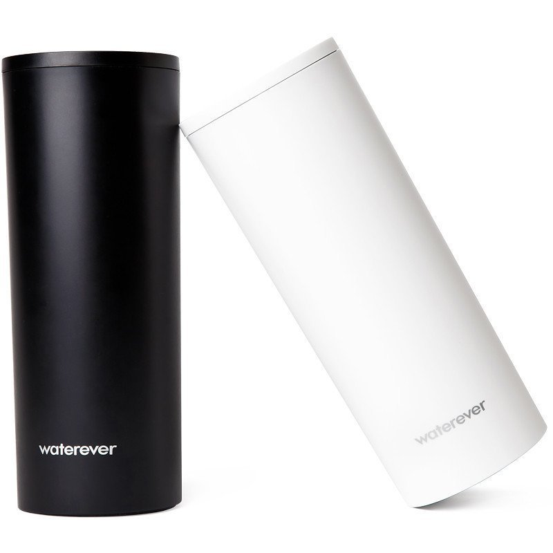 爱拼图（ipinto）智能水杯 APP饮水提醒 LED水温显示 无线充电 创意礼品 waterever W011黑白组合套装