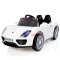 保时捷 儿童电动车 四轮双驱车遥控汽车 可坐男女宝宝车小孩玩具车 白色2.4G遥控+摇摆