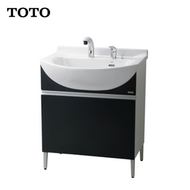 TOTO卫浴洁具 浴柜室落地式洗脸化妆台LDSW750K/W梳洗柜 带龙头DL319C2大陶瓷台盆 0.75M LDSW750K