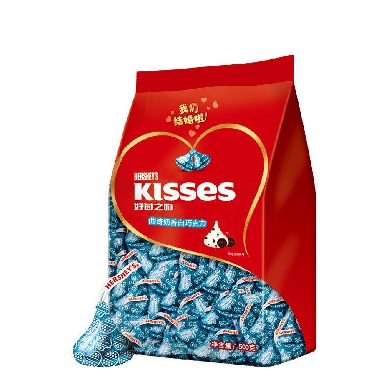 好时 KISSES 曲奇奶香白巧克力 散装 500g