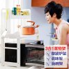 宝优妮厨房用品置物架家用放锅架调味料收纳架落地2层微波炉架子 DQ1305 象牙色