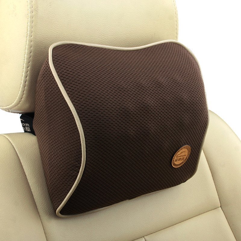 爱车屋(ICAROOM)汽车头枕颈枕记忆棉 车用护颈枕车载靠枕 车用记忆棉头枕车枕 咖色-头枕1个
