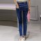 雅泊妮2016春夏季松紧弹力高腰显瘦牛仔裤女铅笔裤小脚长裤韩范潮-C9007 3XL 深蓝色