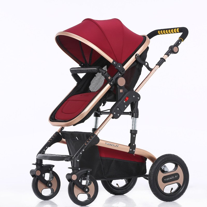亿宝莱(yibaolai) 婴儿推车 避震高景观 适合0到36个月 金色支架