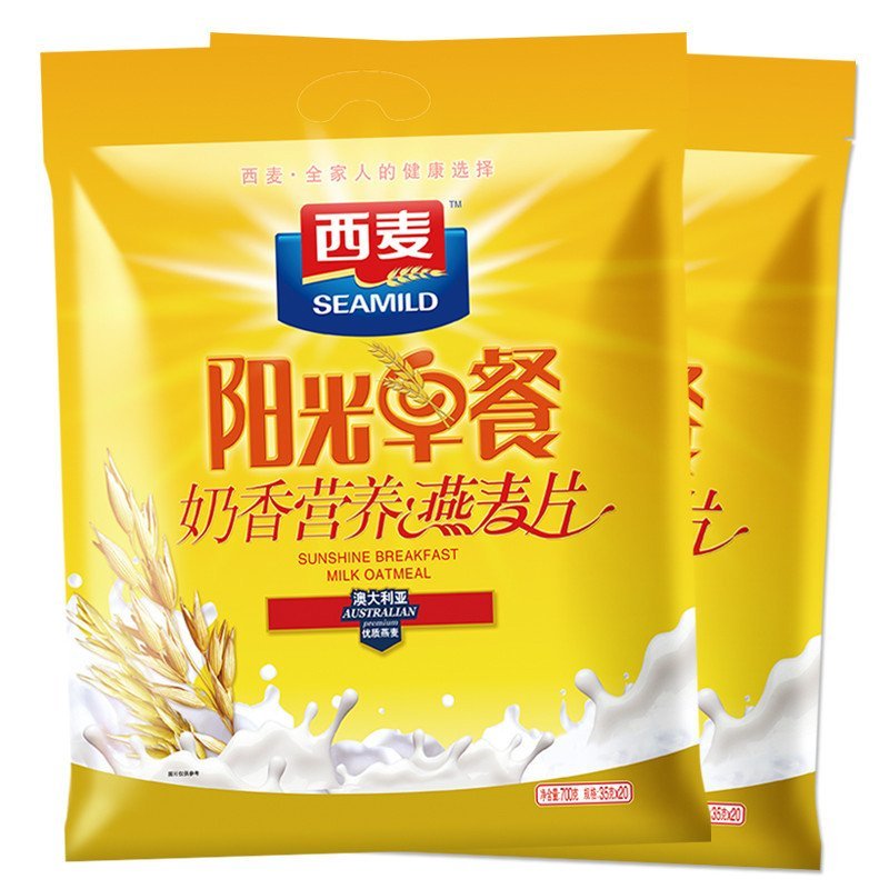 阳光早餐奶香味营养燕麦片700g2袋装