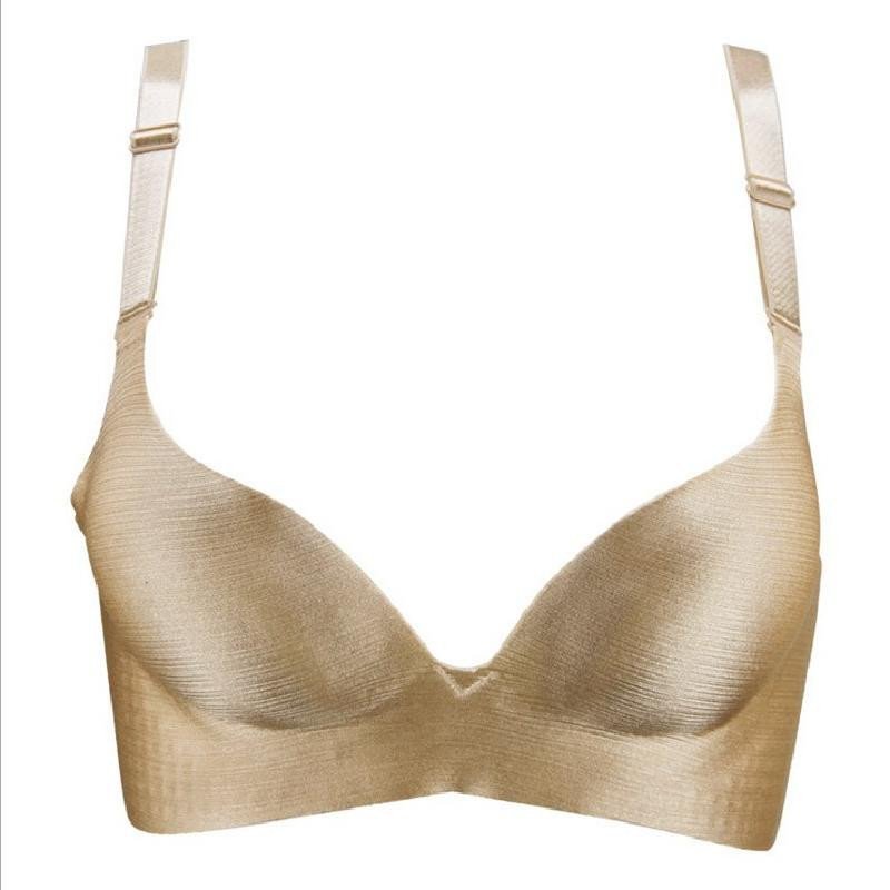 新款莎蓓莲2810拉丝无痕一片式无钢圈胸罩 文胸聚拢调整型abc内衣 80a