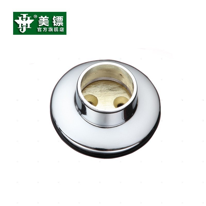 美镖五金不锈钢法兰座挂衣杆座 不锈钢管座衣架管托衣管座法兰座 银色A款