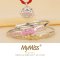 MyMiss 蝴蝶结健康宝宝银饰手镯吊坠 套装礼盒 婴儿满月生日礼物1040MT-0002 小号手镯(粉+金)+金色长命锁
