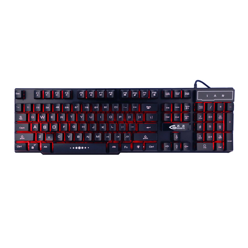 吉选(gesobyte) KB860悬浮有线键盘三色炫光版机械手感游戏商务办黑色