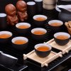 艺宏堂 双排古诗 整套茶具套装 紫砂功夫茶 实木茶盘套装 茶托木质