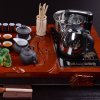 艺宏堂整套茶具套装 紫砂功夫茶具四合一电热磁炉 实木 茶盘套装