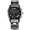 ARMANI 阿玛尼经典陶瓷三眼计时石英情侣对表 男AR1400 女AR1401 AR1403 1404 黑色男表AR1400