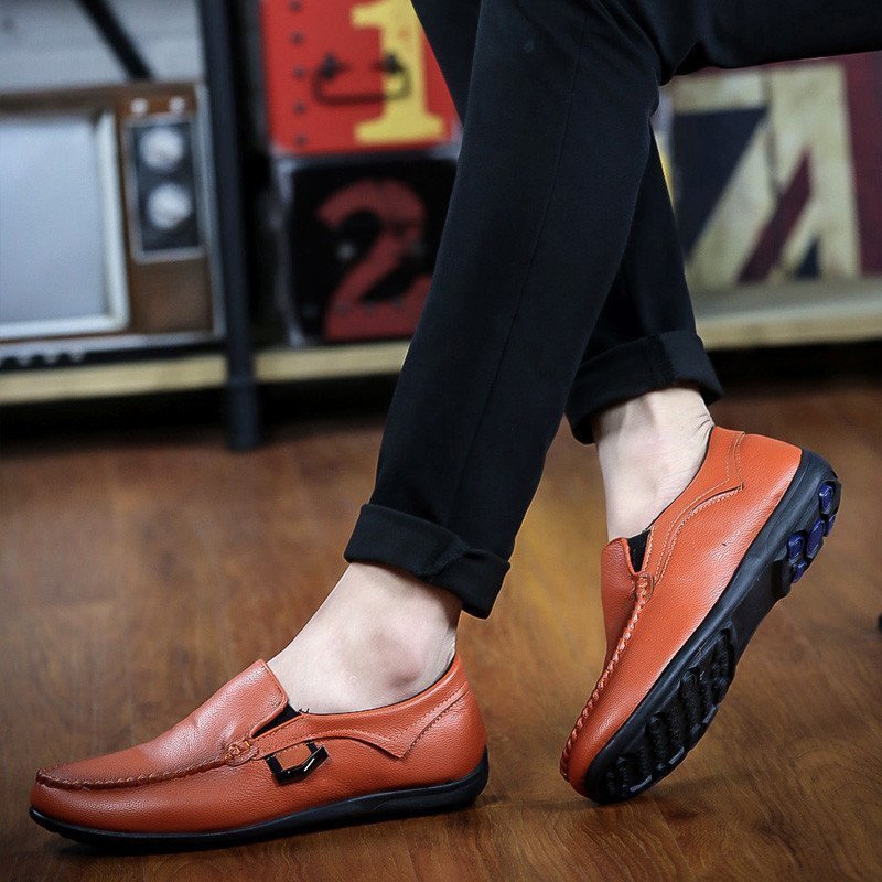 卡慕洛时尚 春秋季舒适透气日常百搭开车鞋耐磨平底懒人一脚蹬休闲