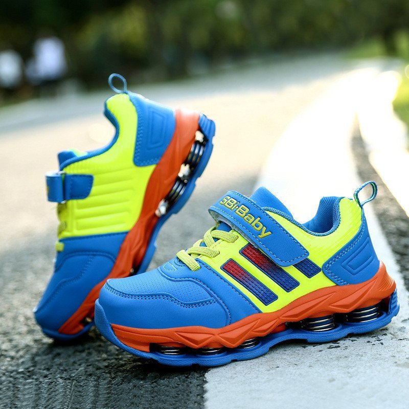 芭奴琳 新款童鞋弹簧儿童运动鞋休闲弹力底童鞋fz207 黑色 32/内长20.