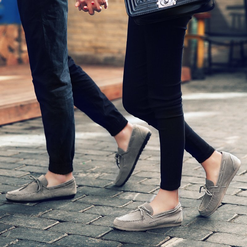 甜美淑女蝴蝶结甜美糖果粉懒人一脚蹬豆豆鞋舒适透气乐福鞋情侣帆船鞋