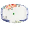 韵唐骨瓷餐具家用菜盘盘子鱼盘长盘蒸鱼盘天香花苑中式12英寸方口鱼盘1只装 可微波炉