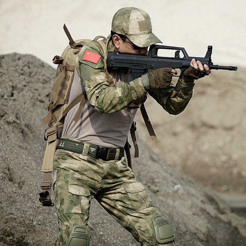 特种兵青蛙迷彩服套装蟒纹迷彩服战狼同款战术迷彩服军迷野营拓展训练教官服装真人cs装备特种兵火凤凰款蛙服长袖男女盾朗正品 上衣M+裤子30 废墟绿