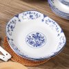 YunTang韵唐陶瓷盘子饭盘瓷盘汤盘深盘菜盘子陶瓷餐具心愿9英寸船型盘2只釉中彩